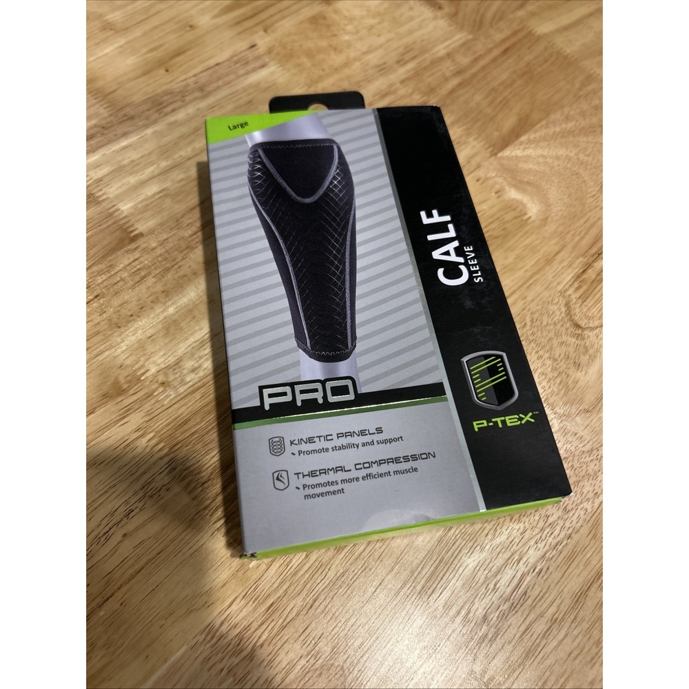 P-TEX Pro Calf Sleeve TEXC200 Large Kinetic Paneling Thermal Compression Black